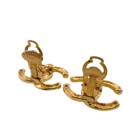 CC Logo Clip-On Earrings Metal Gold-Tone Metal