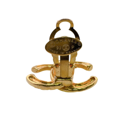 CC Logo Clip-On Earrings Metal Gold-Tone Metal