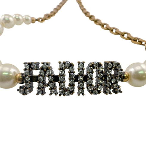 Necklace Gold and Rhinestone