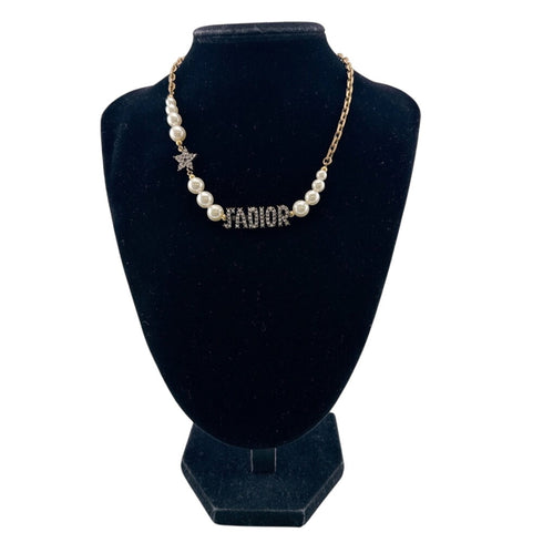 Necklace Gold and Rhinestone