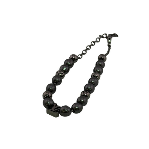 Monogram Bracelet Metal Silver Gray