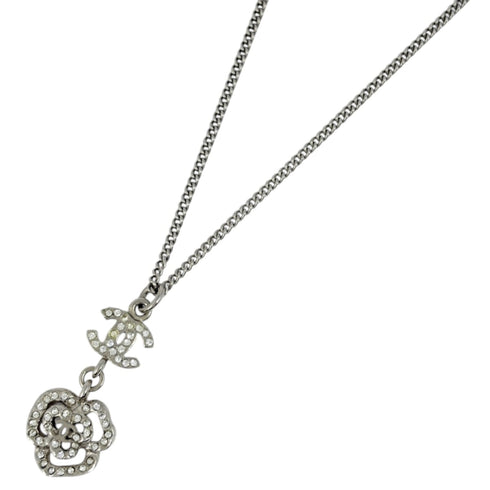 CC Logo Pendant Necklace Silver-Tone Metal