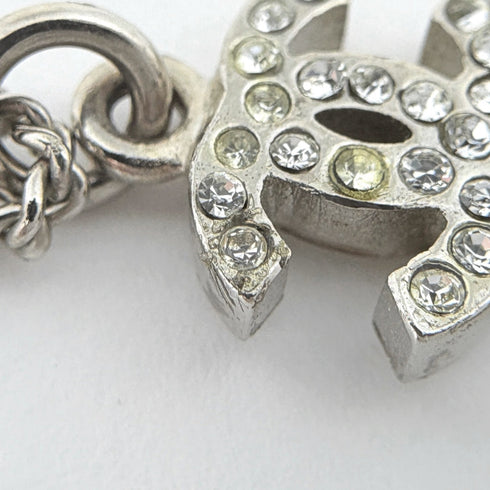 CC Logo Pendant Necklace Silver-Tone Metal