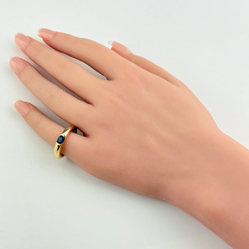 Ellipse Ring 18K Yellow Gold With Sapphire