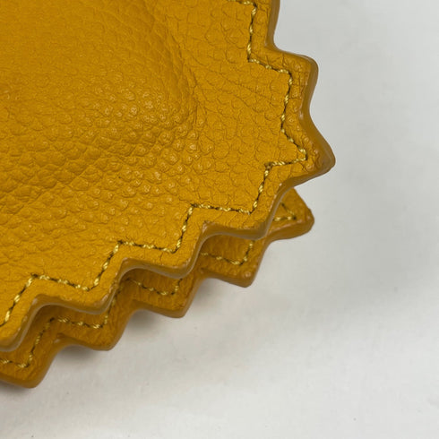 Charm Leather Yellow Handbag Charm