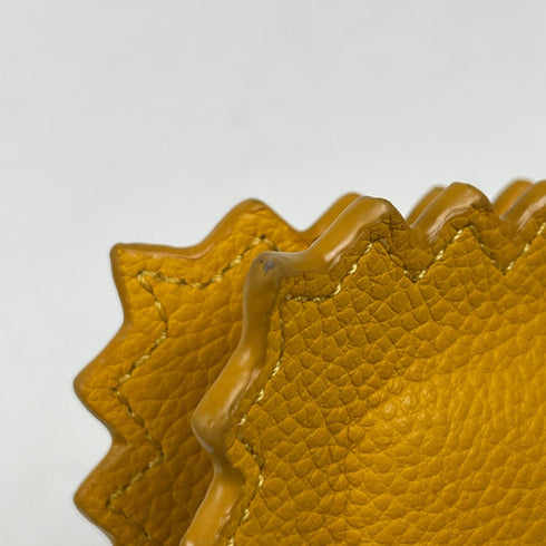 Charm Leather Yellow Handbag Charm