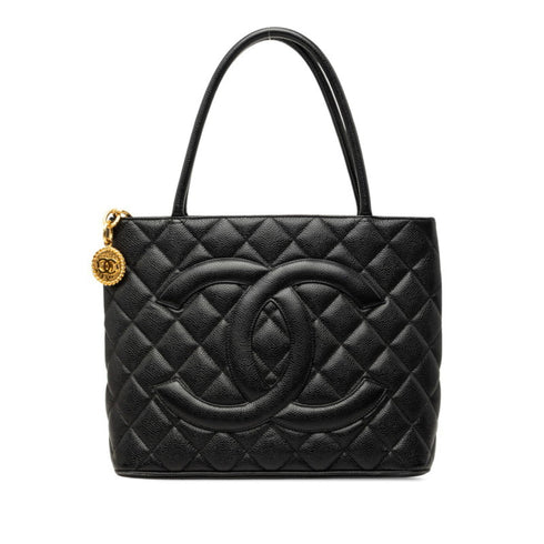 Medallion Tote Quilted Caviar