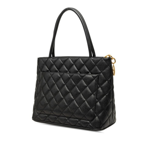 Medallion Tote Quilted Caviar