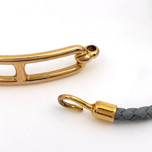 Roulis Double Tour Bracelet Gold and Leather