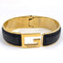 Bangle Gold and Leather Bracelet