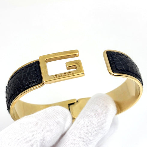 Bangle Gold and Leather Bracelet