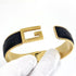 Bangle Gold and Leather Bracelet