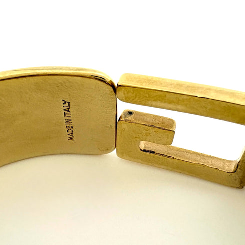 Bangle Gold and Leather Bracelet