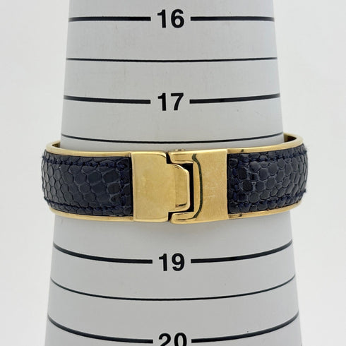 Bangle Gold and Leather Bracelet
