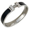 Click H Bracelet Enamel and Silver Plated Black and Silver