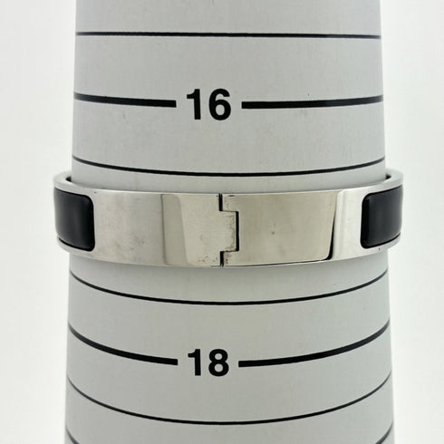 Click H Bracelet Enamel and Silver Plated Black and Silver