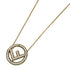 Pendant Necklace Gold and Rhinestone