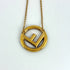 Pendant Necklace Gold and Rhinestone