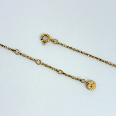 Pendant Necklace Gold and Rhinestone