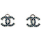 CC Logo Clip-On Earrings Silver-Tone Metal