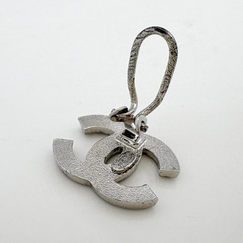 CC Logo Clip-On Earrings Silver-Tone Metal