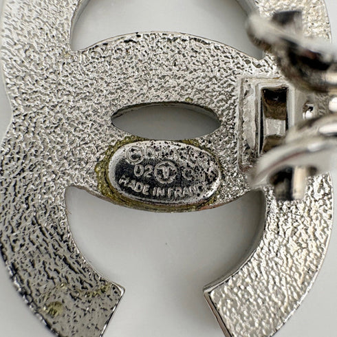 CC Logo Clip-On Earrings Silver-Tone Metal