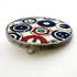 Brooch Metal and Silk Multi Color White