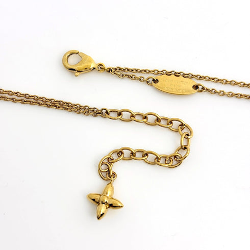 Pendant Necklace Gold and Rhinestone