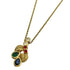 Leaf Pendant Necklace Gold and Rhinestone