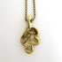 Leaf Pendant Necklace Gold and Rhinestone