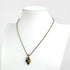 Leaf Pendant Necklace Gold and Rhinestone