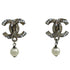 CC Logo Clip-On Earrings Silver-Tone Metal