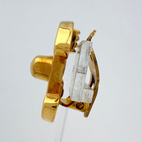 CC Logo Turnlock Clip-On Earrings Metal Gold-Tone Metal