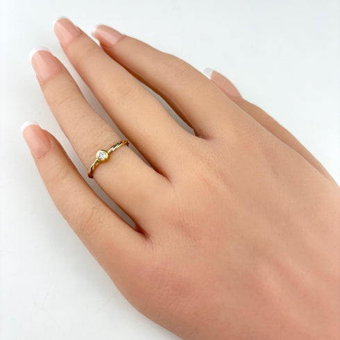 Ring 18K Yellow Gold With Diamond