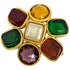 Brooch Gold With Color Stone And Rhinestone