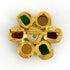 Brooch Gold With Color Stone And Rhinestone