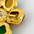 Brooch Gold With Color Stone And Rhinestone