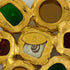 Brooch Gold With Color Stone And Rhinestone