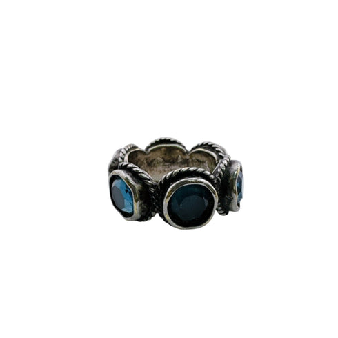Interlocking G Ring Sterling Silver and Crystal