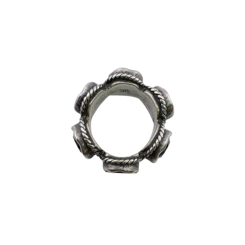 Interlocking G Ring Sterling Silver and Crystal
