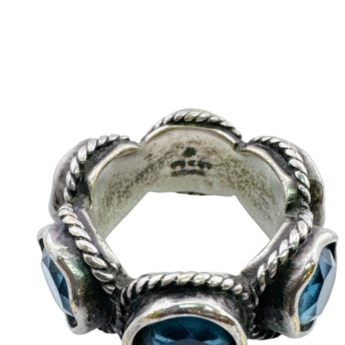 Interlocking G Ring Sterling Silver and Crystal