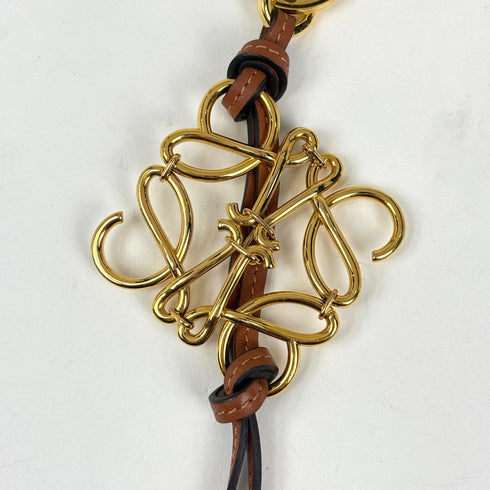 Anagram Charm Leather Brown Handbag Charm