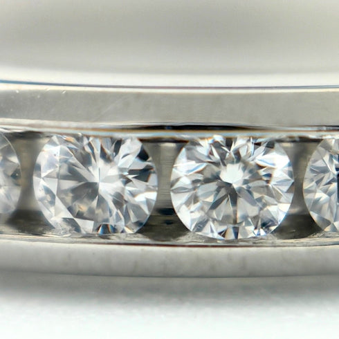Half Circle Ring Platinum with Diamond