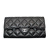 CC Gusset Classic Flap Wallet Quilted Caviar Long