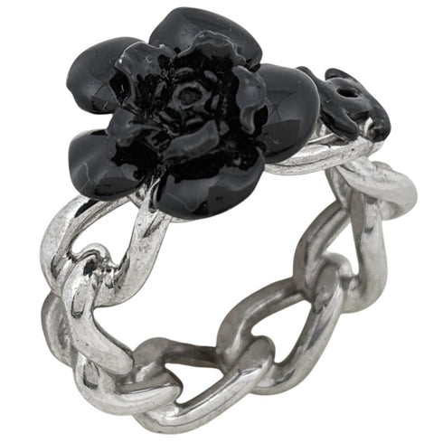 CC Logo Ring Silver-Tone Metal