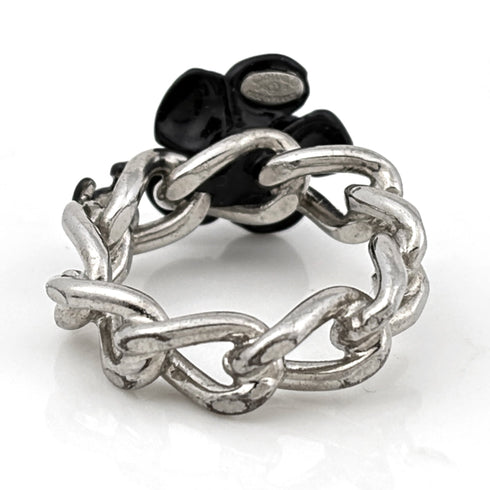 CC Logo Ring Silver-Tone Metal
