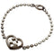 Ball Chain Heart Bracelet Sterling Silver