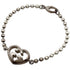Ball Chain Heart Bracelet Sterling Silver