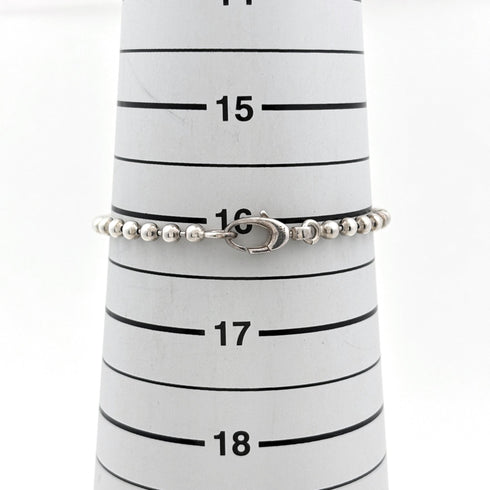 Ball Chain Heart Bracelet Sterling Silver