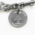 Orb Plate Chain Choker Necklace Metal Black and Silver With Rhinestones
